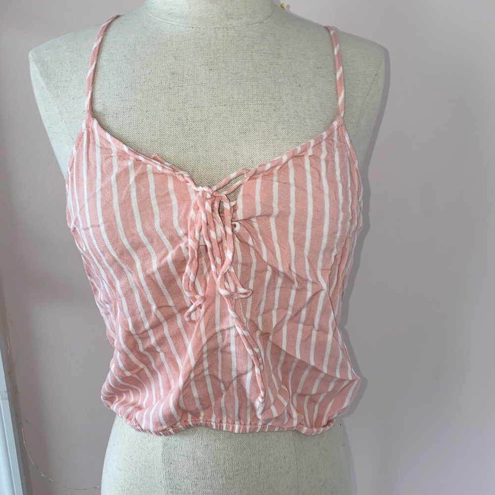 Kendall & Kylie Pink Striped Crop Top